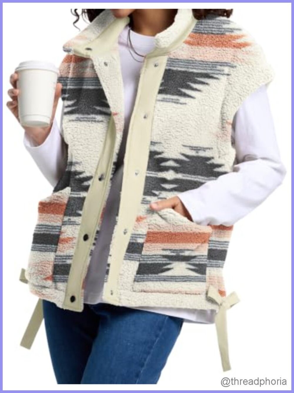 Womens Fuzzy Fleece Jacket Casual Button Down Cap Sleeve Vest
